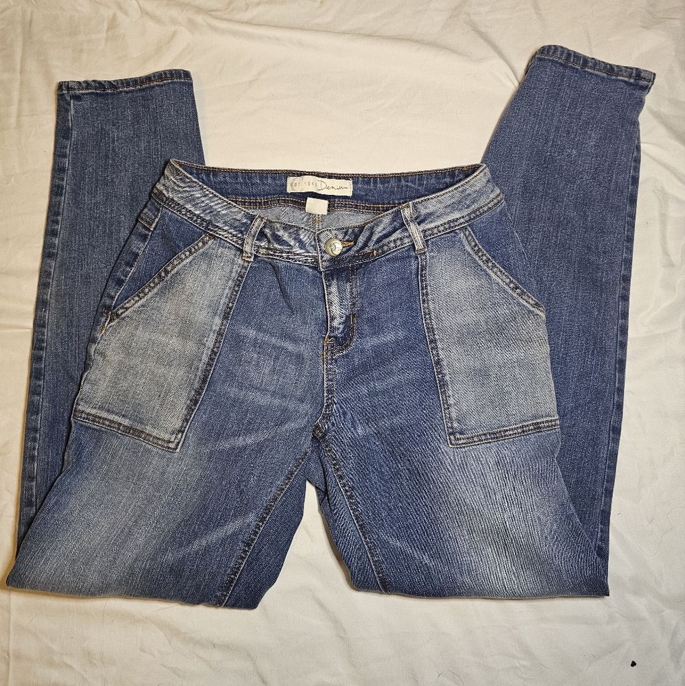 Blue Modern Straight Leg Jeans Women's 8